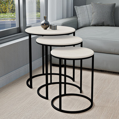 Măsuță Lisa White, 3 bucăți