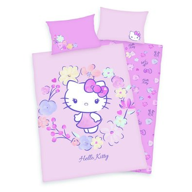 Dětské bavlněné povlečení do postýlky Hello Kitty, 100 x 135 cm, 40 x 60 cm