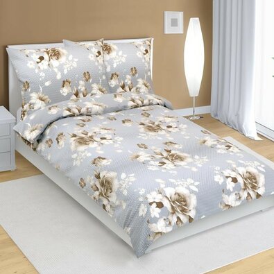 Bellatex Крепова постільна білизна Троянда кавова, 140 x 200 см, 70 x 90 см