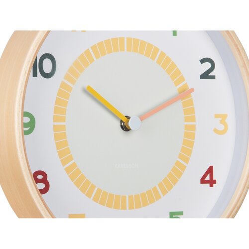 Dizajnové nástenné hodiny Karlsson 5962MC žlté,priemer 25 cm