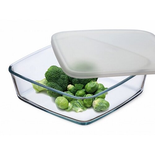 Simax 7476/L szklana miska z plastikową pokrywką, 1 l