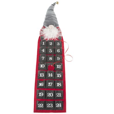Tekstilni adventni koledarček Trpaslík črna, 20 x75 cm