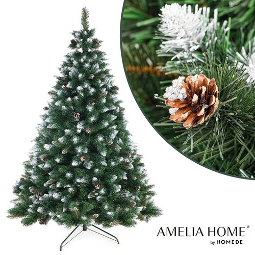 AmeliaHome Pom de Crăciun Pom de pin cu conuri depin Lemmy, 120 cm