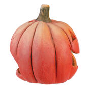 Svečnik izrezana buča oranžna, terakota, pr. 26 cm