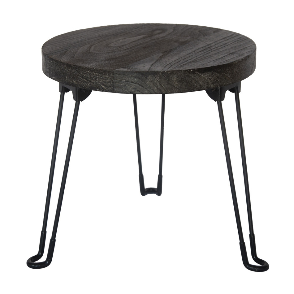 Odkládací stolek Pavlovnie šedé dřevo, pr. 35 cm