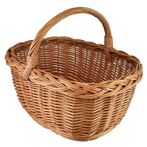 Pletena košarica kvadratna mestna s pletenimsrednjim delom, 38 x 30 cm