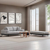 Taburet Eti Negru Pouffe Gri