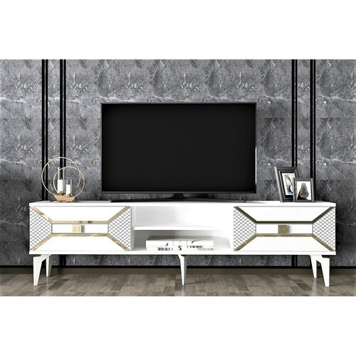 Stolik pod telewizor Yumedi White and Gold