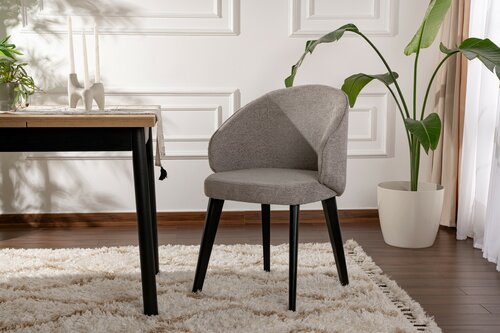 Esszimmerstuhl-Set Bentley Grey and Black, 2 Stück