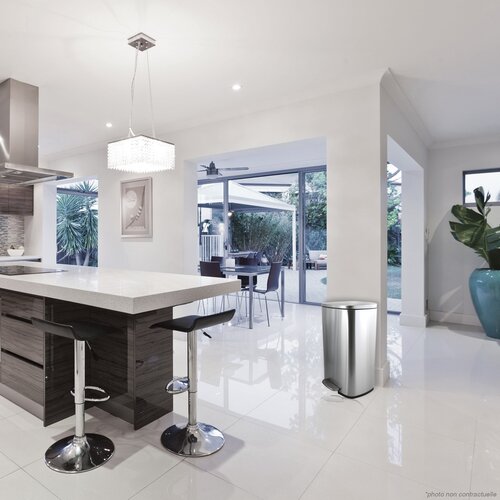 Coș de gunoi cu pedală soft-close Spirella Akira 50 l, oțel inoxidabil periat