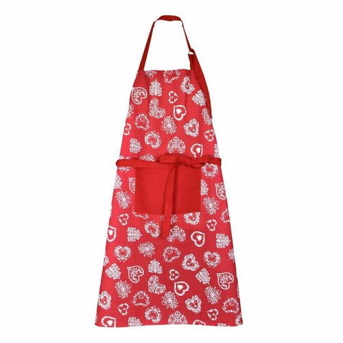 Szív karácsonyi konyhai kötény piros, 70 x 90 cm