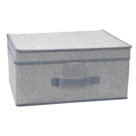 Úložný box s vekom 39 x 29 x 19 cm, sivá