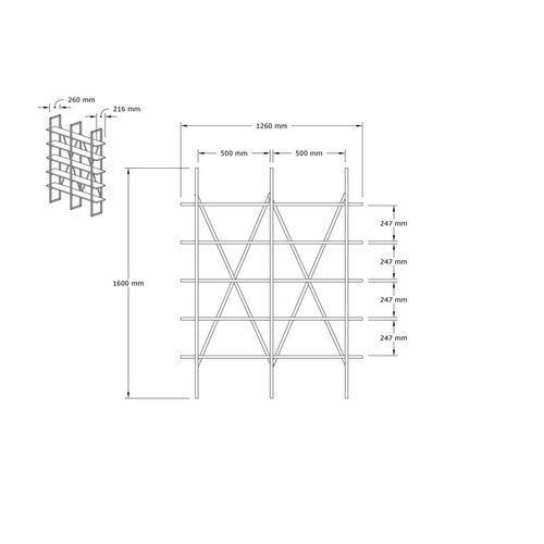 Regał Burgaz Black and Walnut