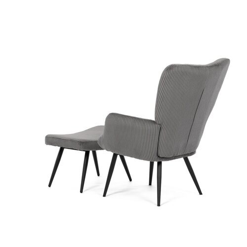 Entspannungssessel mit Fußstütze L7285 GREY6, grau