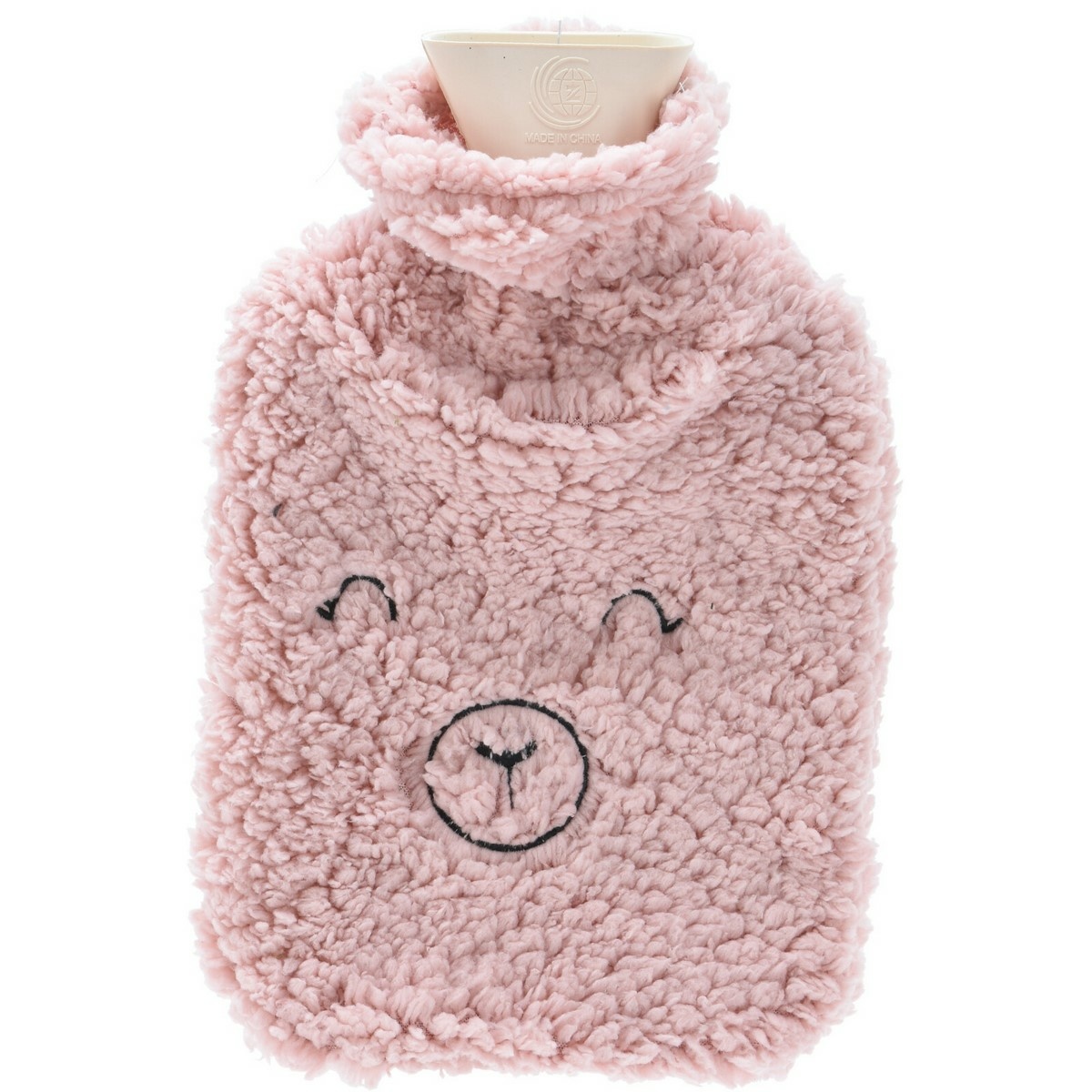 Bear termofor palack gyapjú hatású huzattal rózsaszín, 33 x 21 cm akciós termékkép 1