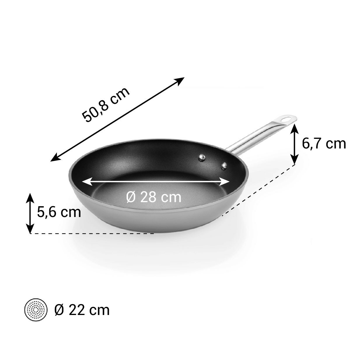 Tescoma GrandCHEF+ serpenyő átmérője 28 cm, 28 cm átmérőjű termék 2. képe