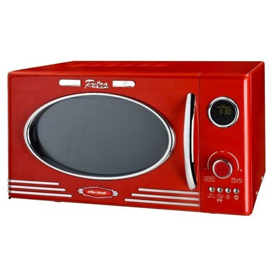 Kalorik MW 2500 DG R Kuchenka mikrofalowa Retro, czerwony, 25 l