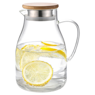 4Home Sklenený džbán s viečkom Bamboo Hot&Cool, 1,7 l