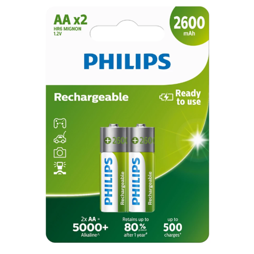 Philips Baterii reîncărcabile AA 1,2 V, 2 buc.