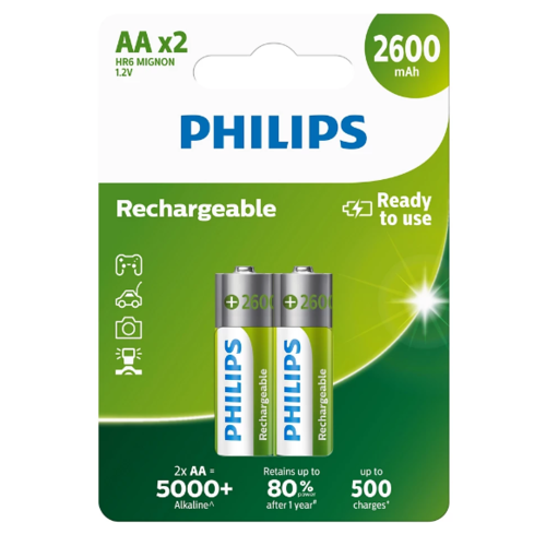 Philips Nabíjacia batéria AA 1,2 V, 2 ks