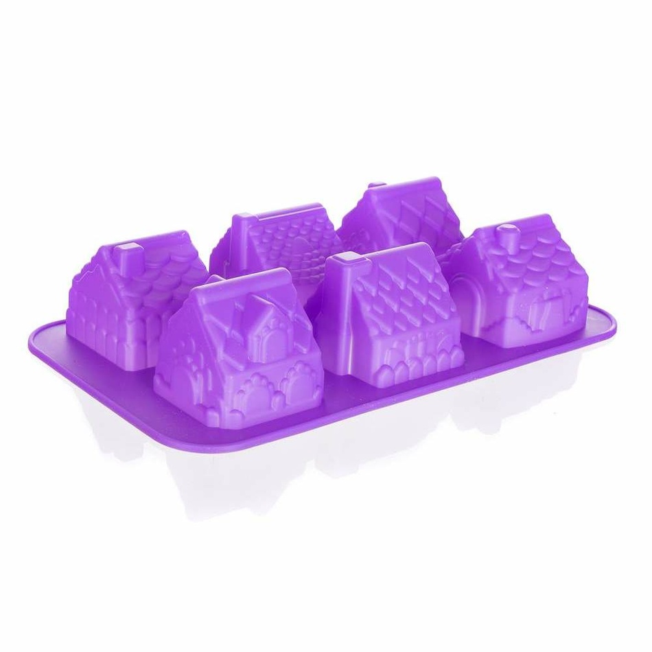 Banquet Forma silikonowa domki Culinaria Violet, 29,5 x 17,5 x 6 cm