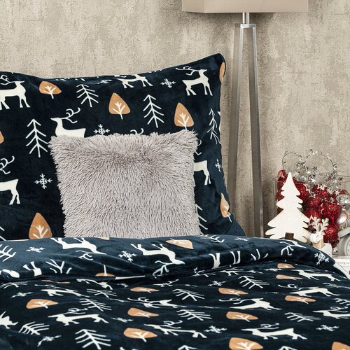 4Home Nordic Deer mikroflanel ágyneműhuzat, 140 x 220 cm, 70 x 90 cm