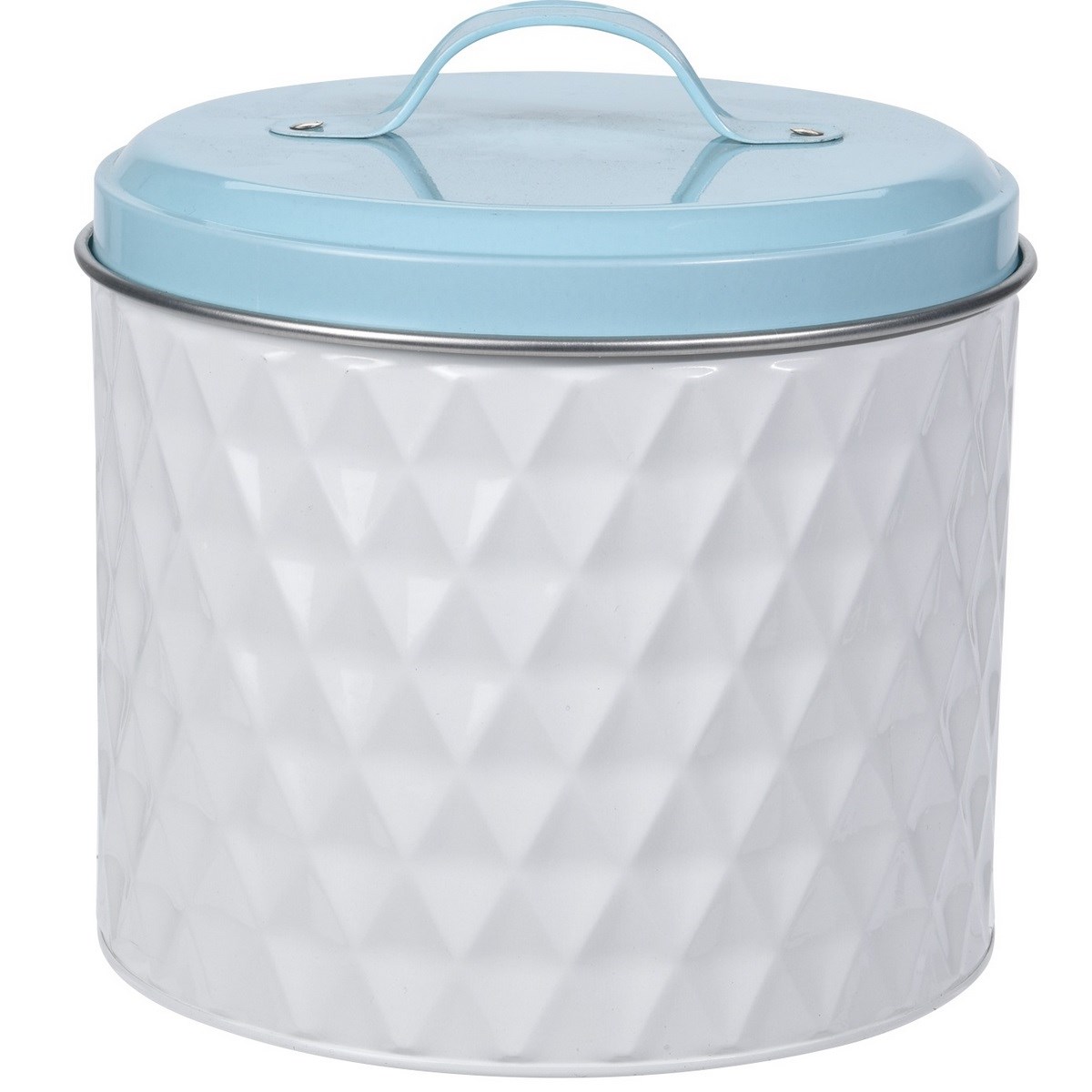 Plechová dóza s vekom Sweet, 17 x 17 cm, biela