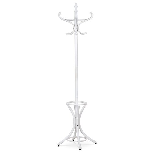 Drevený masívny vešiak biela matná, 186 cm