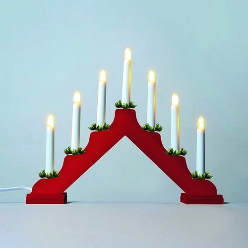 Adventný svietnik LED Filament, červená