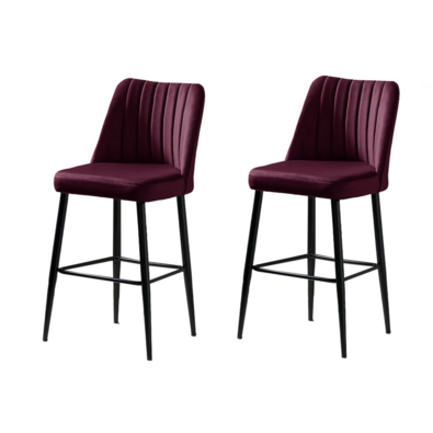 Set de scaune de bar Vento Claret Red and Black, 2buc.