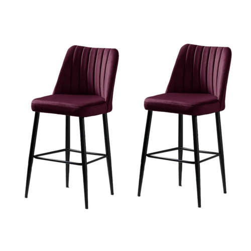 Sada barových židlí Vento Claret Red and Black, 2 ks