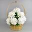 Dušičkový košík zdobený Chryzantéma 20 x 30 cm, biela
