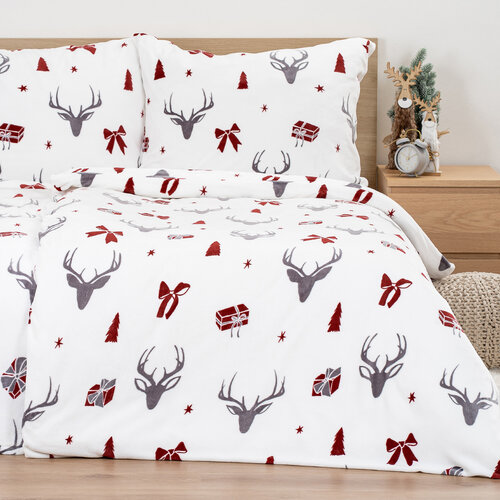 4Home Stag & Bows mikroflanel ágyneműhuzat, 140 x 220 cm, 70 x 90 cm