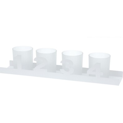 Nowoczesny świecznik adwentowy, biały