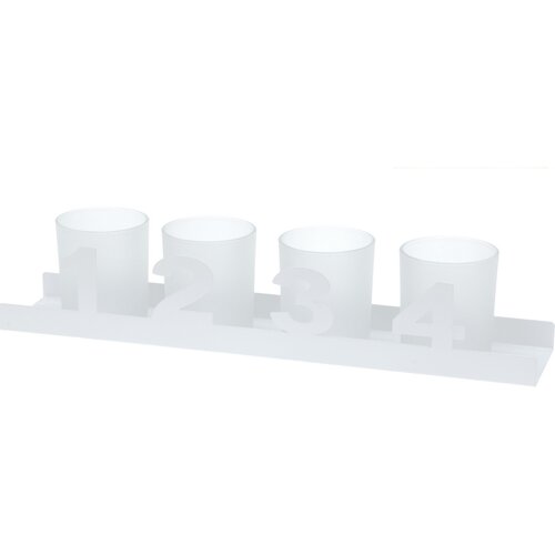 Nowoczesny świecznik adwentowy, biały