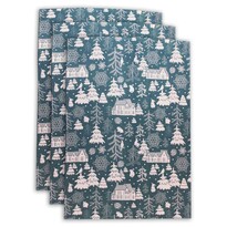 Świąteczna ścierka kuchenna Zimowy las, 50 x 70 cm, komplet 3 szt.