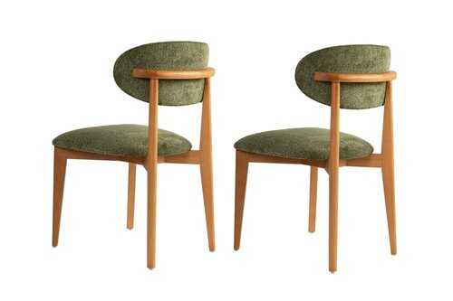 Set de scaune de sufragerie Lionte Green and DarkOak, 2 buc.