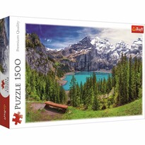 Puzzle Trefl Lacul Oeschinen, Alpi 1500 bucăți
