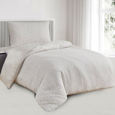 Jacquard-Bettwäsche Florida beige, 140 x 200 cm, 70 x 90 cm