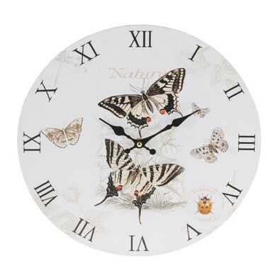 Nástenné hodiny Butterfly, béžová