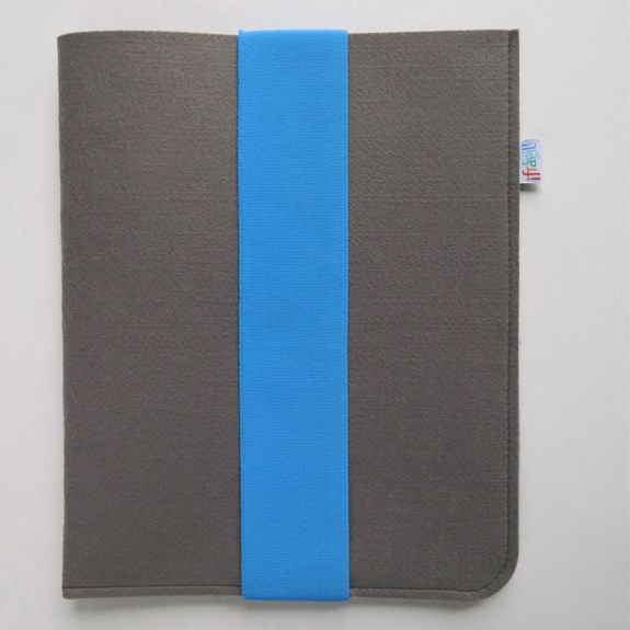 Frágil puzdro na iPad 21 x 26 cm s modrou gumičkou