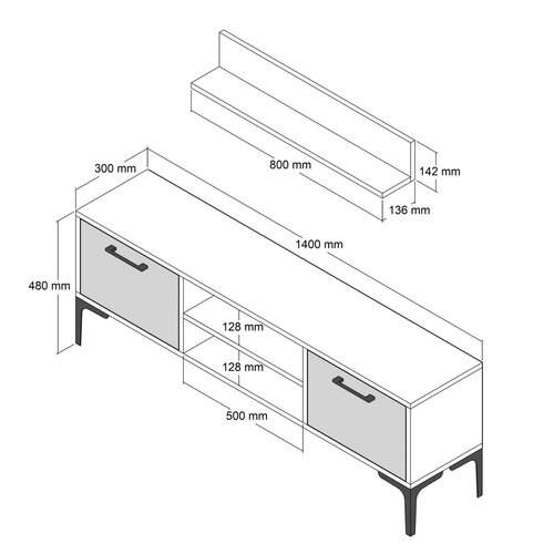 TV-Lowboard Riga Anthracite