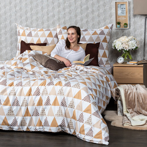 4Home Bettwäsche Triangel Beige micro, 140 x 220 cm, 70 x 90 cm