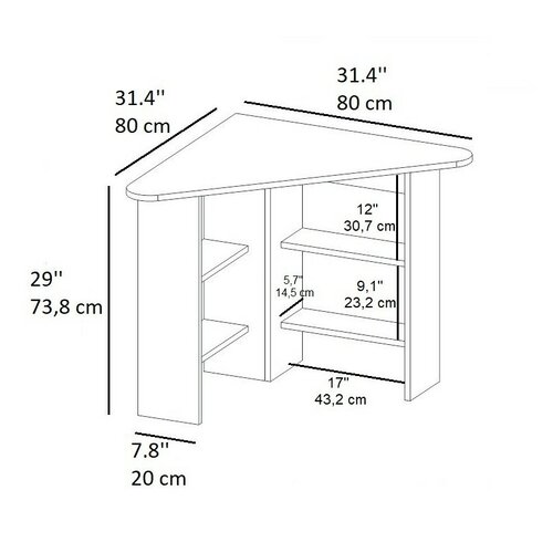 Birou Corner Anthracite