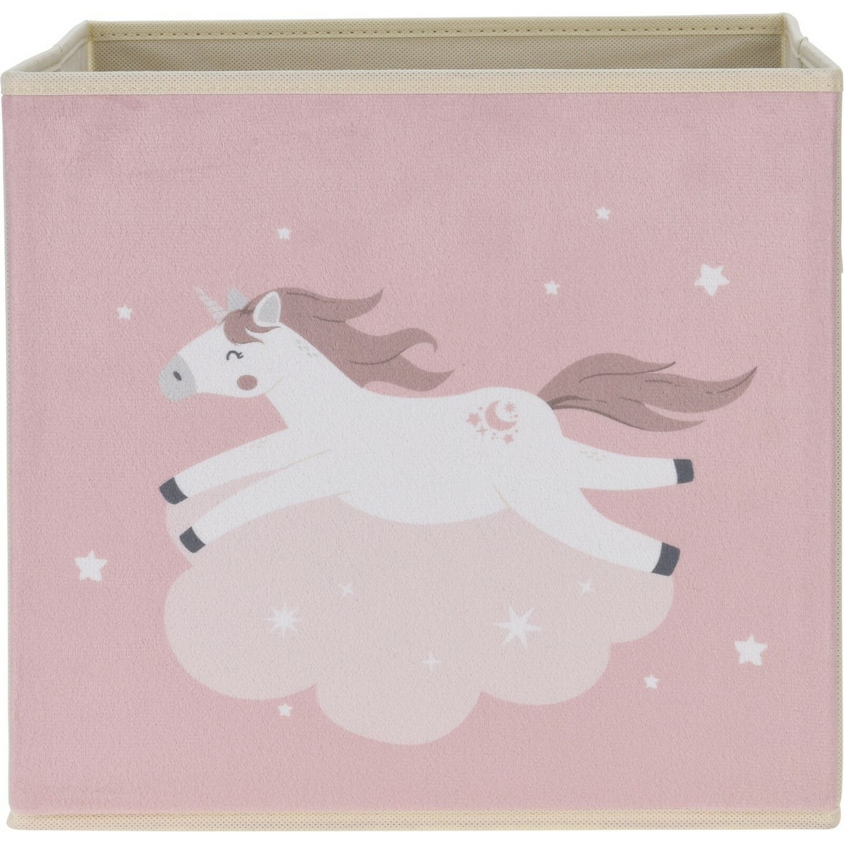 Levně Dětský textilní box Unicorn dream růžová, 32 x 32 x 30 cm