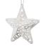 Ornament de Crăciun Carlita Star alb, 8 x 8 x 1,5cm, plastic