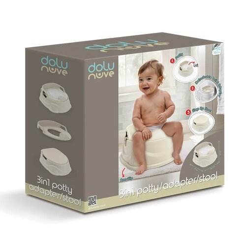 Oliță Dolu 3in1, scaun WC, taburet, bej, 20 x 34,5 x 37 cm