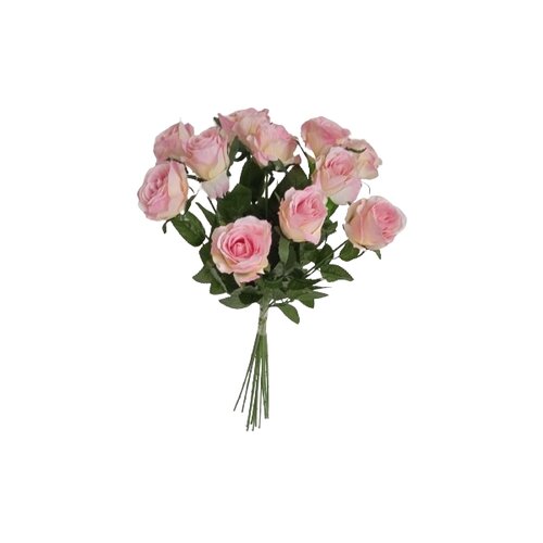 Sztuczny bukiet róż różowy, 67 cm, 12 sztuk