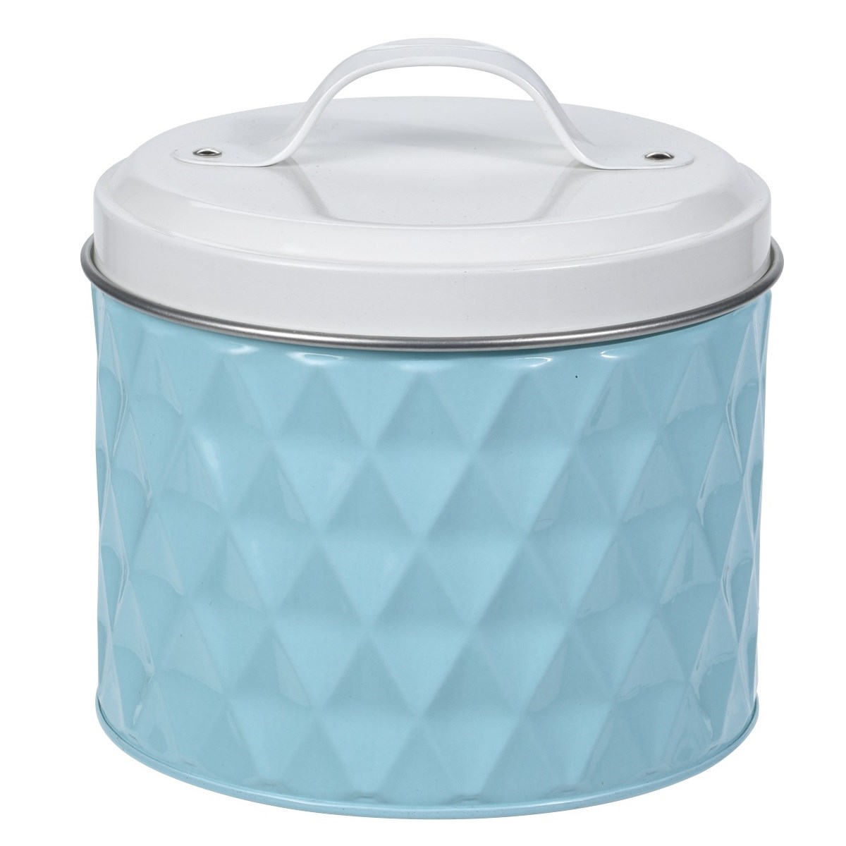 Plechová dóza s vekom Sweet, 13,5 x 14 cm, tyrkysová