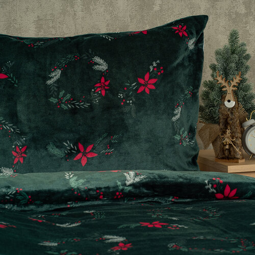Lenjerie de pat din microflanel 4Home Poinsettia , 140 x 200 cm, 70 x 90 cm